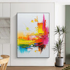 Textured Colorful Abstract Painting with Tactile Joy WINK715