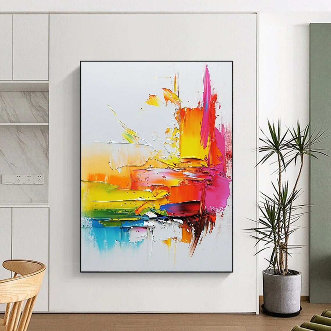 Textured Colorful Abstract Painting with Tactile Joy WINK715