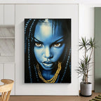 Blue - Skinned Portrait Abstract Painting for Modern Art Gallery Installations GAB1312