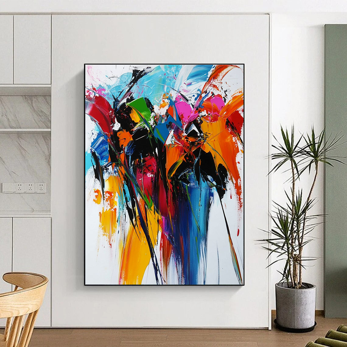 Vivid Floral Abstract Painting for Romantic - Themed Wedding Venues GAB0942