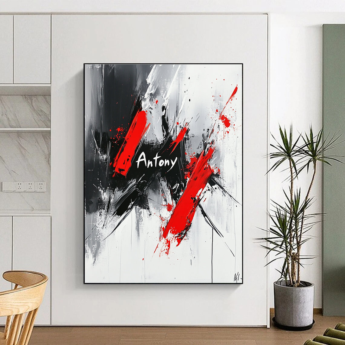 Bold “Antony” Abstract Energetic Graphic Abstract Painting GAB0289