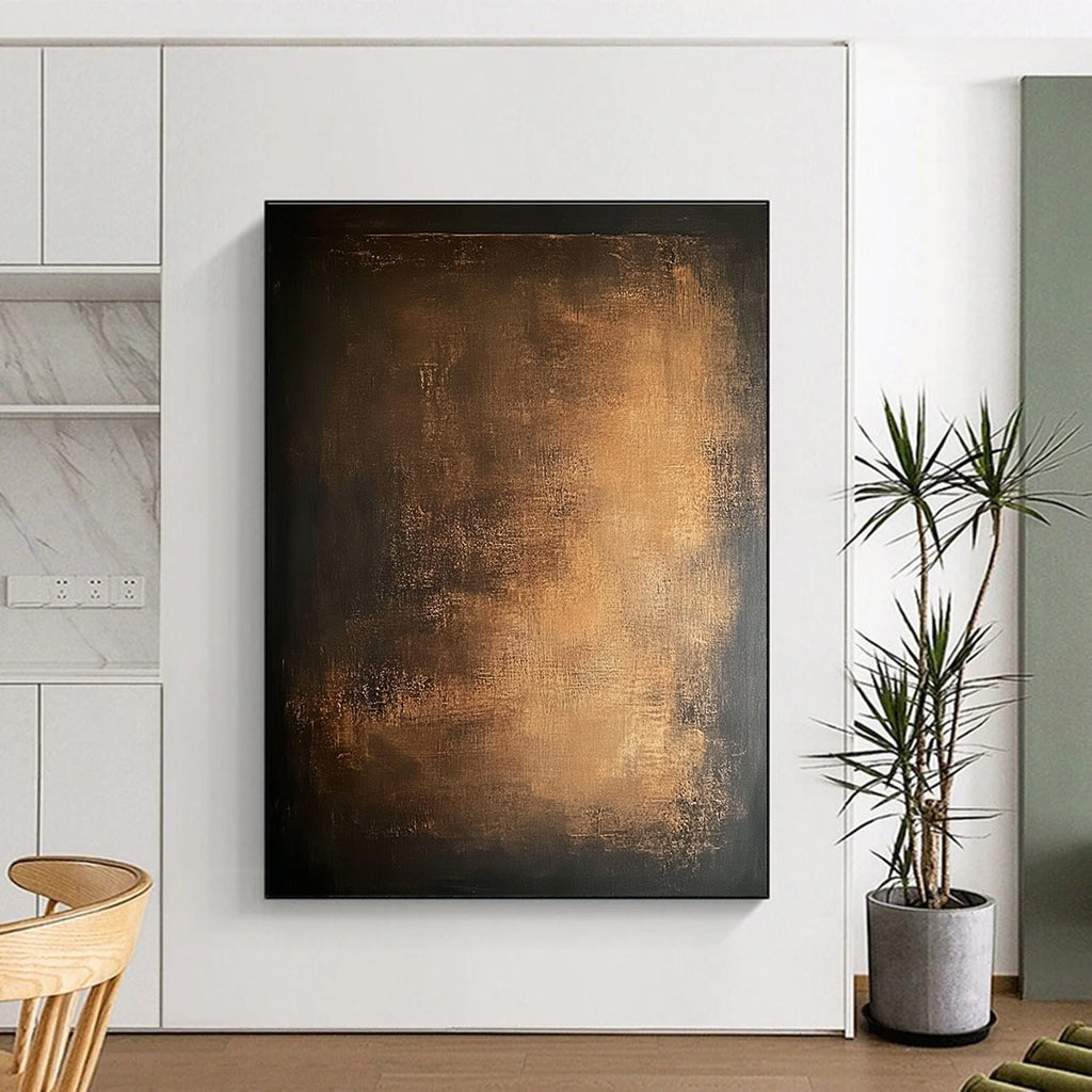 Dark Brown Textured Abstract Painting with Earthy Depth WINK136
